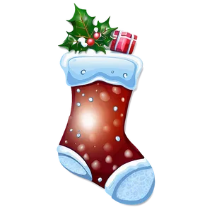 Snowy Christmas Stocking PNG Nag PNG