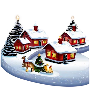 Snowy Christmas Village PNG 05032024