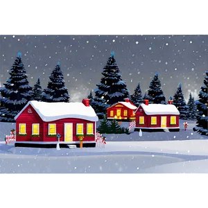 Snowy Christmas Village PNG 65