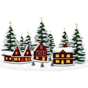 Snowy Christmas Village PNG Btm87