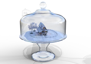Snowy Christmas Villagein Glass Dome