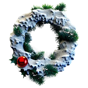 Snowy Christmas Wreath Png 06252024 PNG image