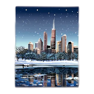 Snowy City Skyline PNG Lxt26 PNG