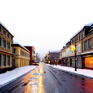 Snowy City Street Winter PNG Lhb