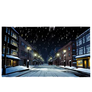 Snowy City Streets Night Png Rvu PNG image