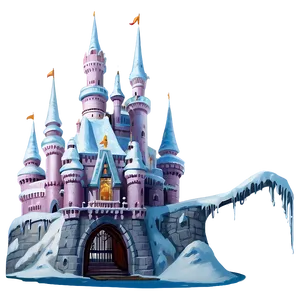 Snowy Disney Castle Winter PNG Haq8