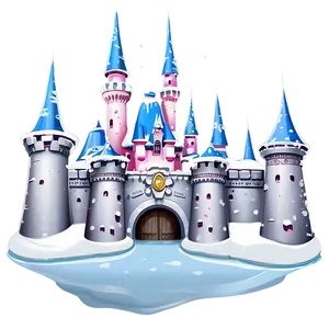 Snowy Disney Castle Winter PNG Oqj11