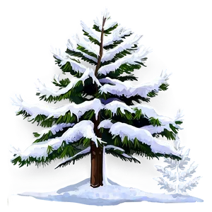 Snowy Evergreen Tree PNG Ylb
