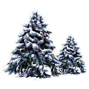 Snowy Evergreen Trees PNG Who