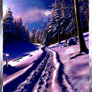 Snowy Footpath Through Woods PNG Lua62