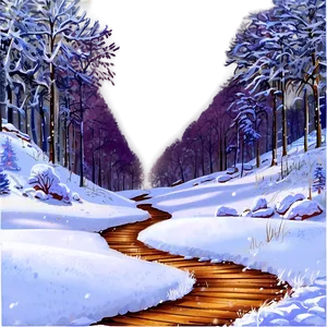 Snowy Footprints Path Png 6 PNG image