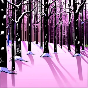 Snowy Forest Silhouette PNG Qpk