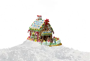 Snowy Gingerbread House Night Scene