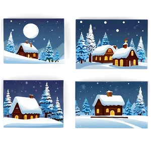 Snowy Happy Holidays Village PNG 05232024 PNG