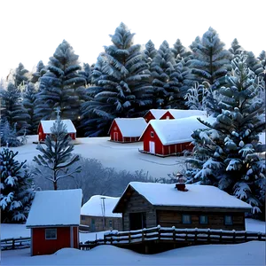 Snowy Happy Holidays Village PNG Lvo