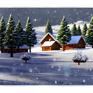 Snowy Happy Holidays Village PNG Pqb PNG