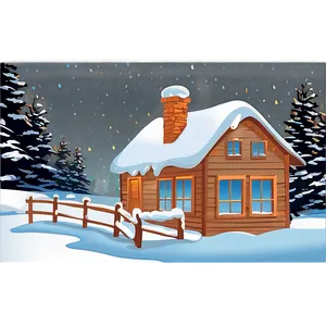 Snowy House Clipart PNG 7