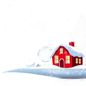 Snowy Merry Christmas Scene PNG 12