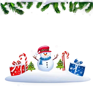 Snowy Merry Christmas Scene PNG 55