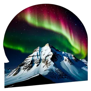 Snowy Mountain And Northern Lights PNG 06252024