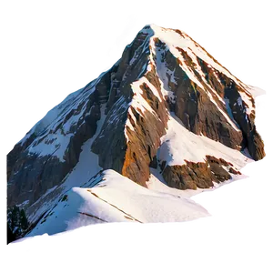 Snowy Mountain And Sunrise Glow PNG 06252024