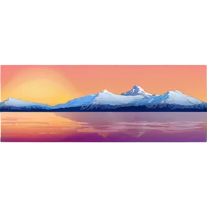 Snowy Mountain And Sunrise Glow PNG 06252024 PNG