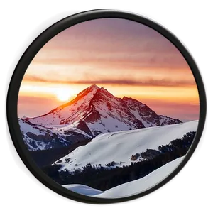 Snowy Mountain And Sunrise Glow PNG 26 PNG