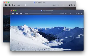 Snowy Mountain Peaks Video Player PNG image