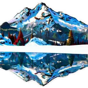 Snowy Mountain Reflection Png 46 PNG image