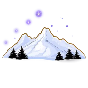 Snowy Mountain Under Stars PNG Dvf PNG