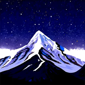 Snowy Mountain Under Stars PNG Wby PNG