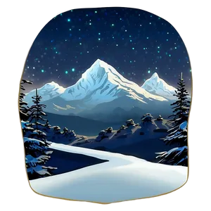 Snowy Mountain Under Stars Png Xel PNG image