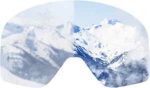 Snowy Mountain View Through Goggles PNG image