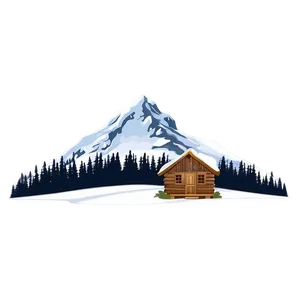 Snowy Mountain With Cabin Png 76 PNG image