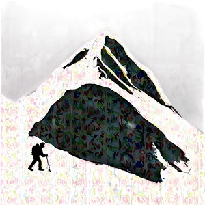 Snowy Mountain With Hikers PNG Qky7 PNG