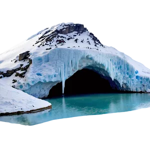 Snowy Mountain With Ice Cave PNG 06252024 PNG