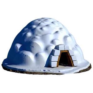 Snowy Mountain With Igloo PNG Baf