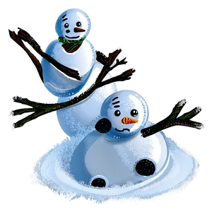 Snowy Mountain With Snowman PNG 06252024