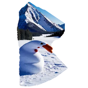 Snowy Mountain With Snowman Png 06252024 PNG image