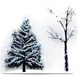 Snowy Night Trees PNG Nio PNG