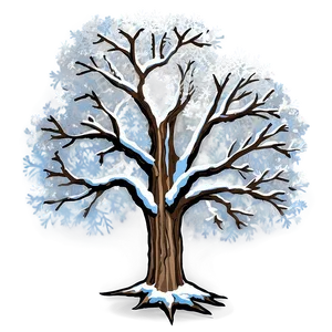 Snowy Oak Tree Png 2 PNG image