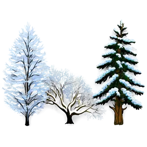 Snowy Oak Trees PNG 06292024 PNG