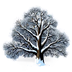 Snowy Oak Trees PNG 12 PNG