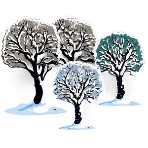 Snowy Orchard Trees PNG 06292024
