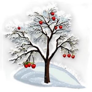 Snowy Orchard Trees PNG Lpi