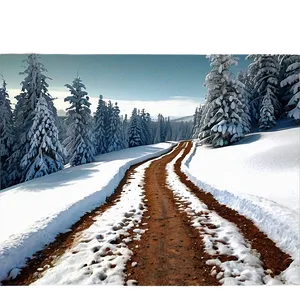 Snowy Path Through Winter Trees PNG 23 PNG