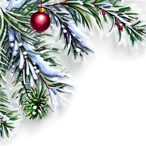 Snowy Pine Border Png Fif74 PNG image