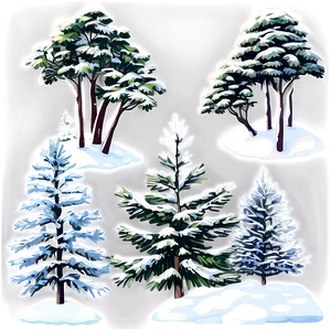 Snowy Pine Trees Forest Png Khe4 PNG image