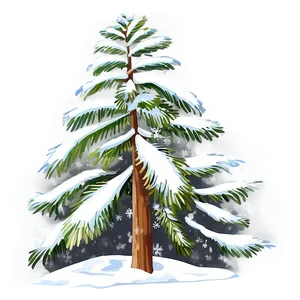 Snowy Pine Trees PNG 05042024