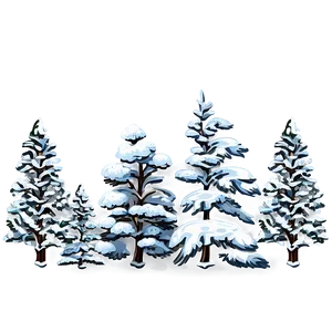 Snowy Pine Trees PNG 65